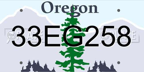 33EG258 Oregon License Plate