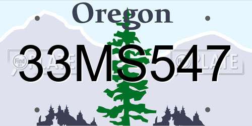 33MS547 Oregon License Plate