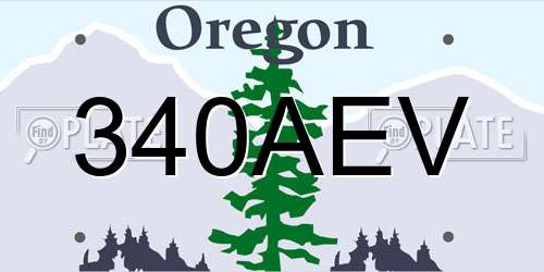 340AEV Oregon License Plate