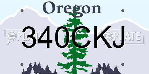 340CKJ Oregon License Plate