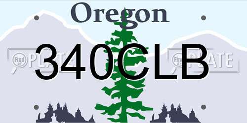340CLB Oregon License Plate