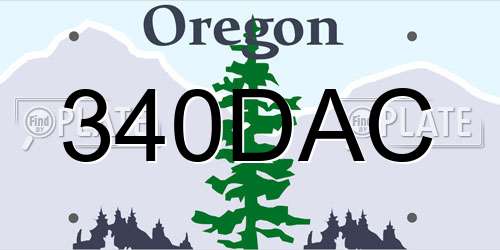 340DAC Oregon License Plate