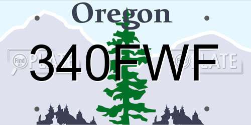 340FWF Oregon License Plate