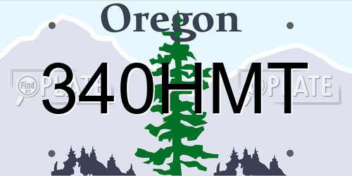 340HMT Oregon License Plate