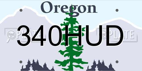 340HUD Oregon License Plate