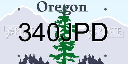 340JPD Oregon License Plate