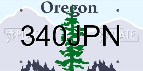 340JPN Oregon License Plate