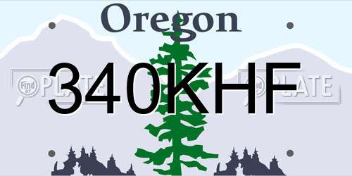 340KHF Oregon License Plate