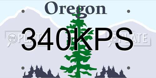 340KPS Oregon License Plate
