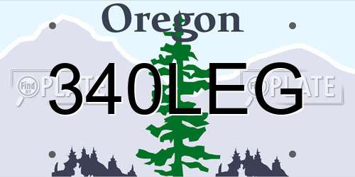 340LEG Oregon License Plate