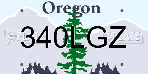 340LGZ Oregon License Plate