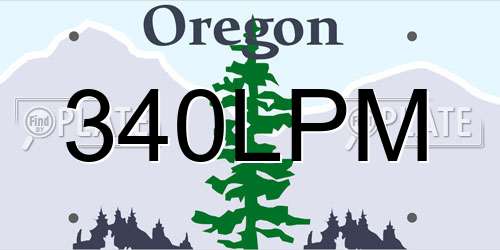 340LPM Oregon License Plate