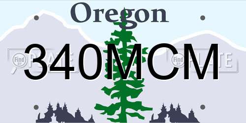 340MCM Oregon License Plate