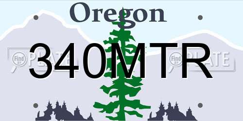340MTR Oregon License Plate
