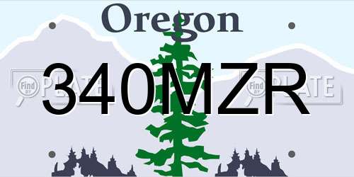 340MZR Oregon License Plate