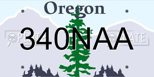 340NAA Oregon License Plate