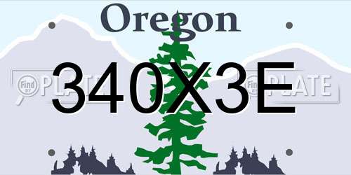 340X3E Oregon License Plate