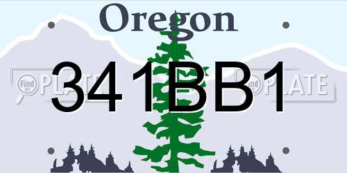 341BB1 Oregon License Plate