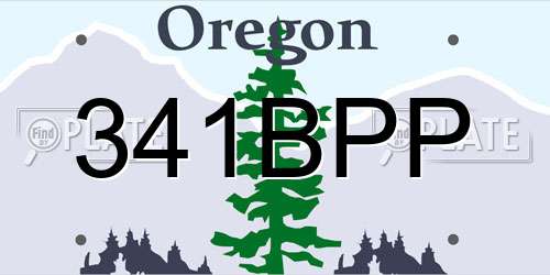 341BPP Oregon License Plate