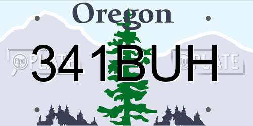 341BUH Oregon License Plate