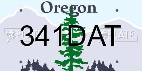341DAT Oregon License Plate