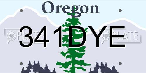 341DYE Oregon License Plate
