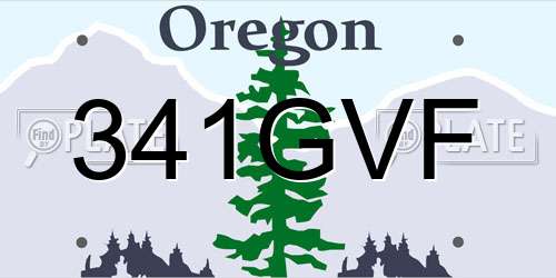 341GVF Oregon License Plate