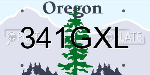 341GXL Oregon License Plate