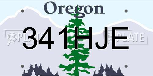 341HJE Oregon License Plate