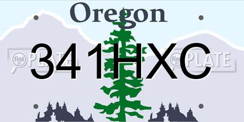 341HXC Oregon License Plate