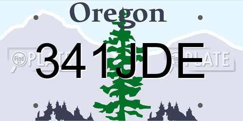 341JDE Oregon License Plate