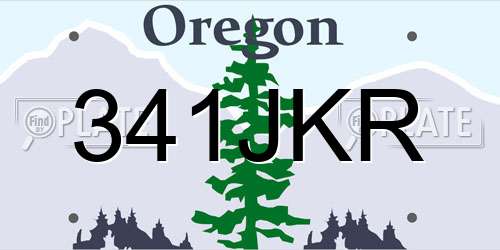 341JKR Oregon License Plate