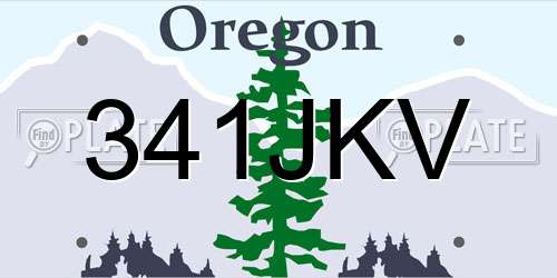 341JKV Oregon License Plate