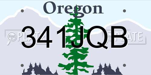 341JQB Oregon License Plate