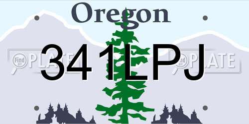 341LPJ Oregon License Plate