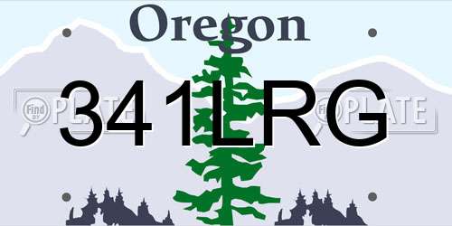 341LRG Oregon License Plate
