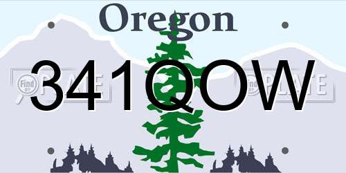 341QOW Oregon License Plate