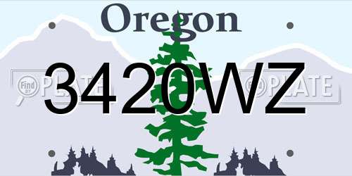 3420WZ Oregon License Plate