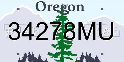 34278MU Oregon License Plate