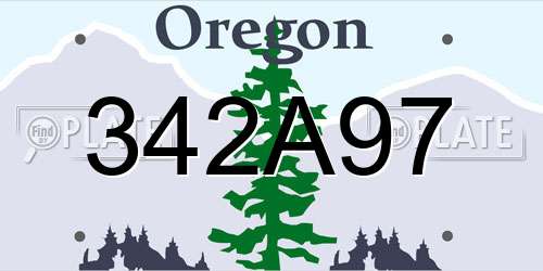 342A97 Oregon License Plate