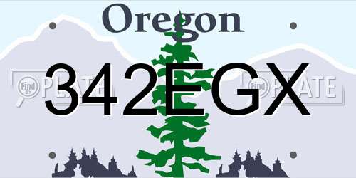 342EGX Oregon License Plate