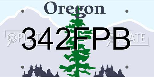 342FPB Oregon License Plate