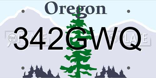 342GWQ Oregon License Plate