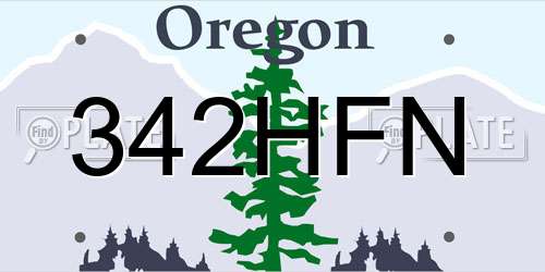 342HFN Oregon License Plate