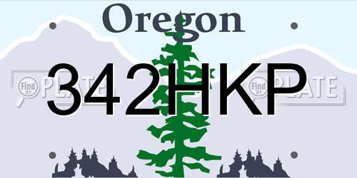 342HKP Oregon License Plate
