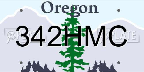 342HMC Oregon License Plate