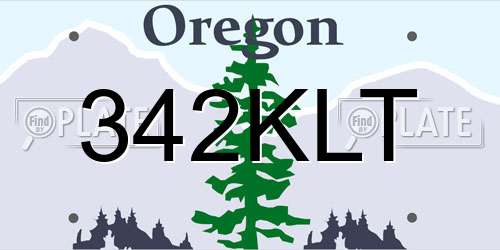 342KLT Oregon License Plate