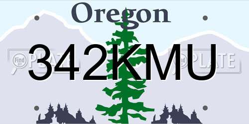 342KMU Oregon License Plate