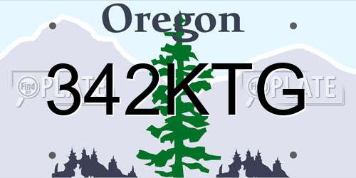 342KTG Oregon License Plate