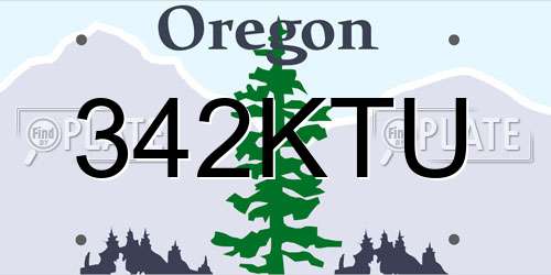 342KTU Oregon License Plate